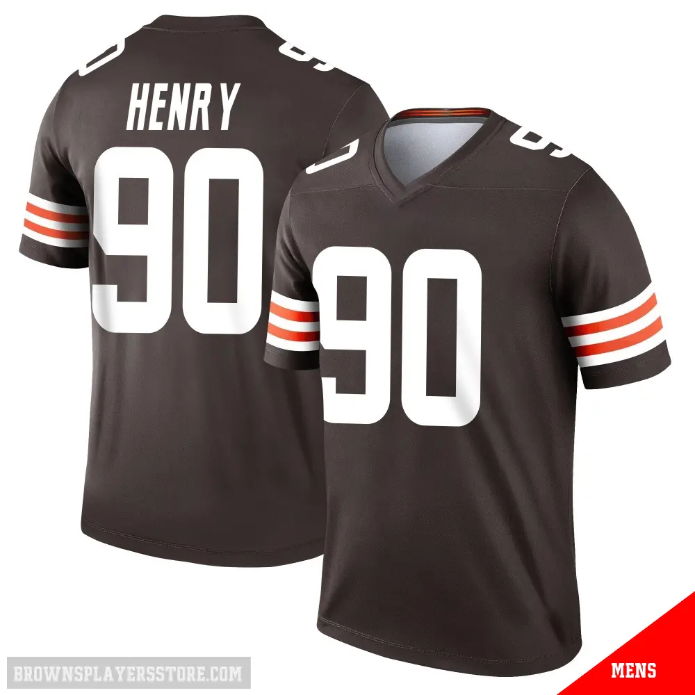 ＃90 Men's KJ Henry Brown Legend Cleveland Browns Jersey