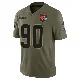＃90 Men's KJ Henry Olive Limited Cleveland Browns 2025 Salute to Service Jersey