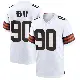 ＃90 Men's KJ Henry White Game Cleveland Browns Jersey