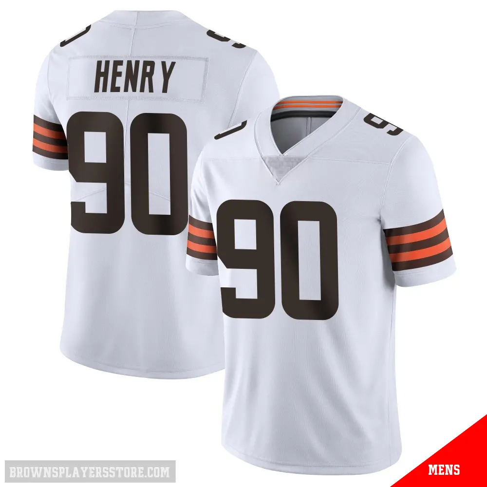 ＃90 Men's KJ Henry White Limited Cleveland Browns Vapor Untouchable Jersey