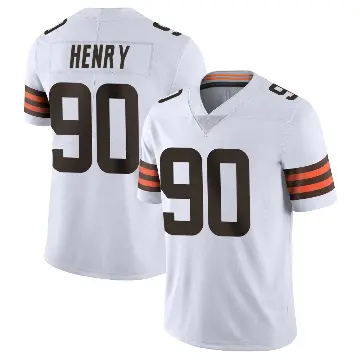 ＃90 Men's KJ Henry White Limited Cleveland Browns Vapor Untouchable Jersey