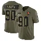 ＃90 Men's Maurice Hurst II Olive Limited Cleveland Browns 2025 Salute to Service Jersey