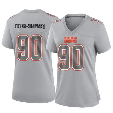 ＃90 Women's Joe Tryon-Shoyinka Gray Game Cleveland Browns Atmosphere Fashion Jersey