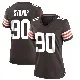 ＃90 Women's Khordae Sydnor Brown Game Cleveland Browns Team Color Jersey