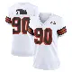 ＃90 Women's Khordae Sydnor White Game Cleveland Browns 1946 Collection Alternate Jersey