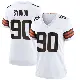 ＃90 Women's Khordae Sydnor White Game Cleveland Browns Jersey