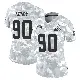 ＃90 Women's KJ Henry Arctic Camo Limited Cleveland Browns 2024 Salute to Service Jersey