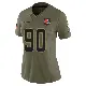 ＃90 Women's KJ Henry Olive Limited Cleveland Browns 2025 Salute to Service Jersey