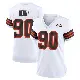 ＃90 Women's KJ Henry White Game Cleveland Browns 1946 Collection Alternate Jersey