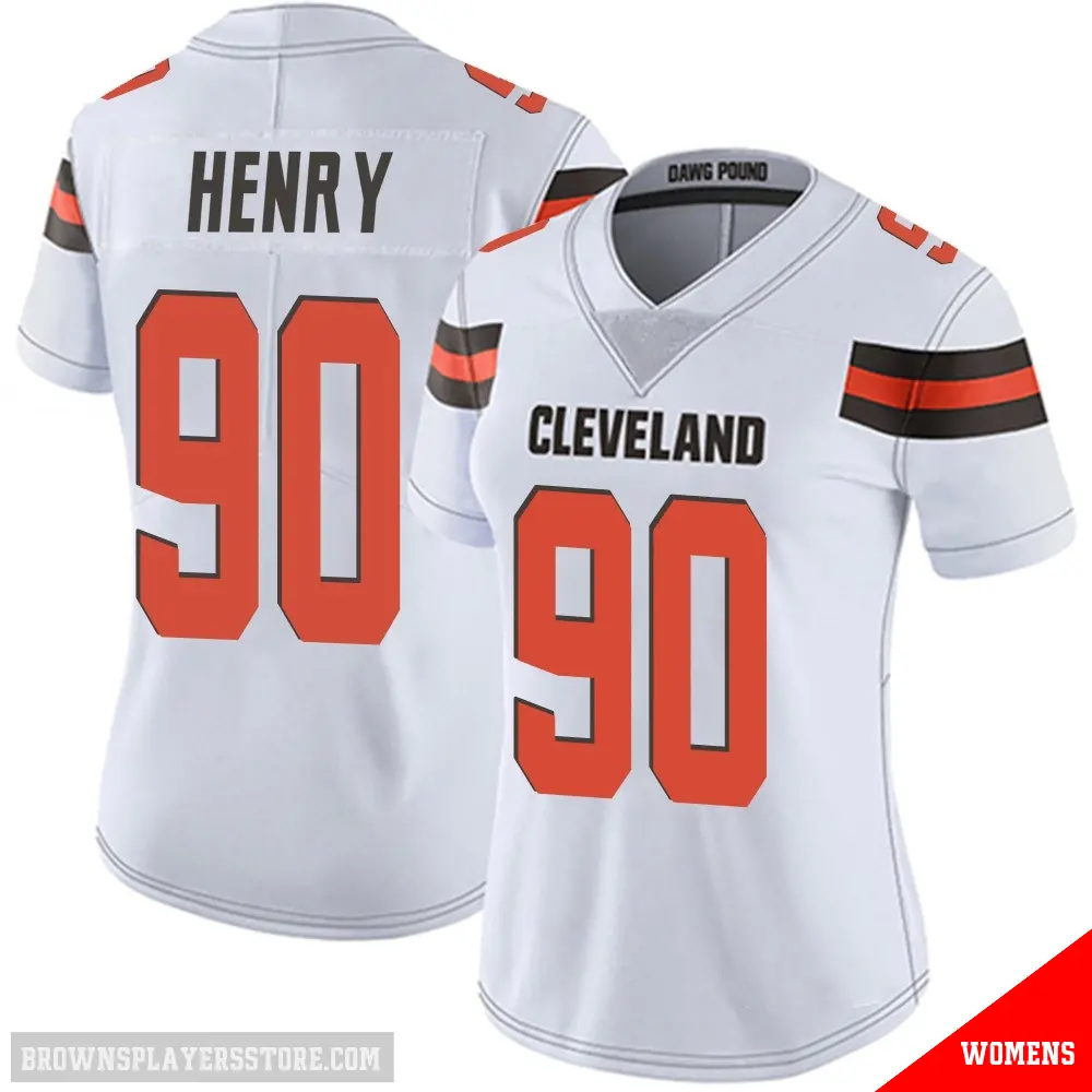＃90 Women's KJ Henry White Limited Cleveland Browns Vapor Untouchable Jersey