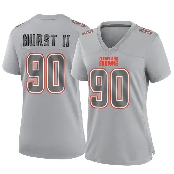 ＃90 Women's Maurice Hurst II Gray Game Cleveland Browns Atmosphere Fashion Jersey