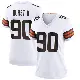 ＃90 Women's Maurice Hurst II White Game Cleveland Browns Jersey