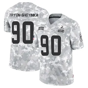 ＃90 Youth Joe Tryon-Shoyinka Arctic Camo Limited Cleveland Browns 2024 Salute to Service Jersey