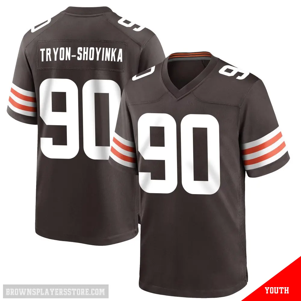 ＃90 Youth Joe Tryon-Shoyinka Brown Game Cleveland Browns Team Color Jersey