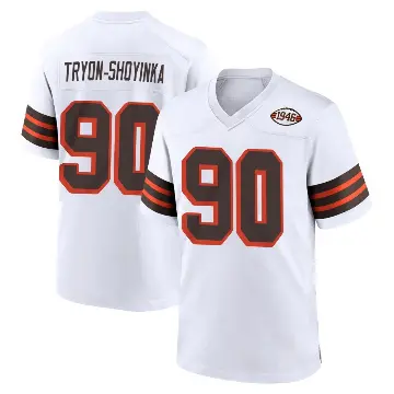 ＃90 Youth Joe Tryon-Shoyinka White Game Cleveland Browns 1946 Collection Alternate Jersey