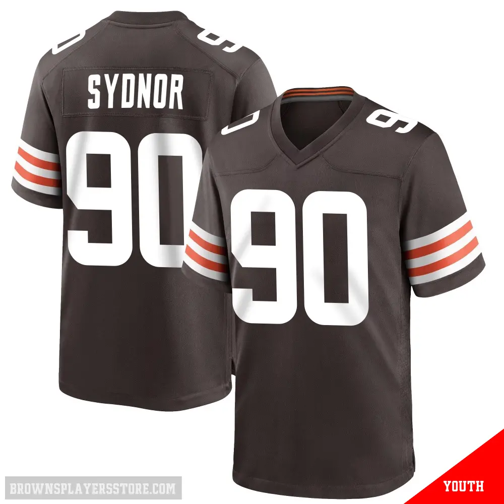 ＃90 Youth Khordae Sydnor Brown Game Cleveland Browns Team Color Jersey