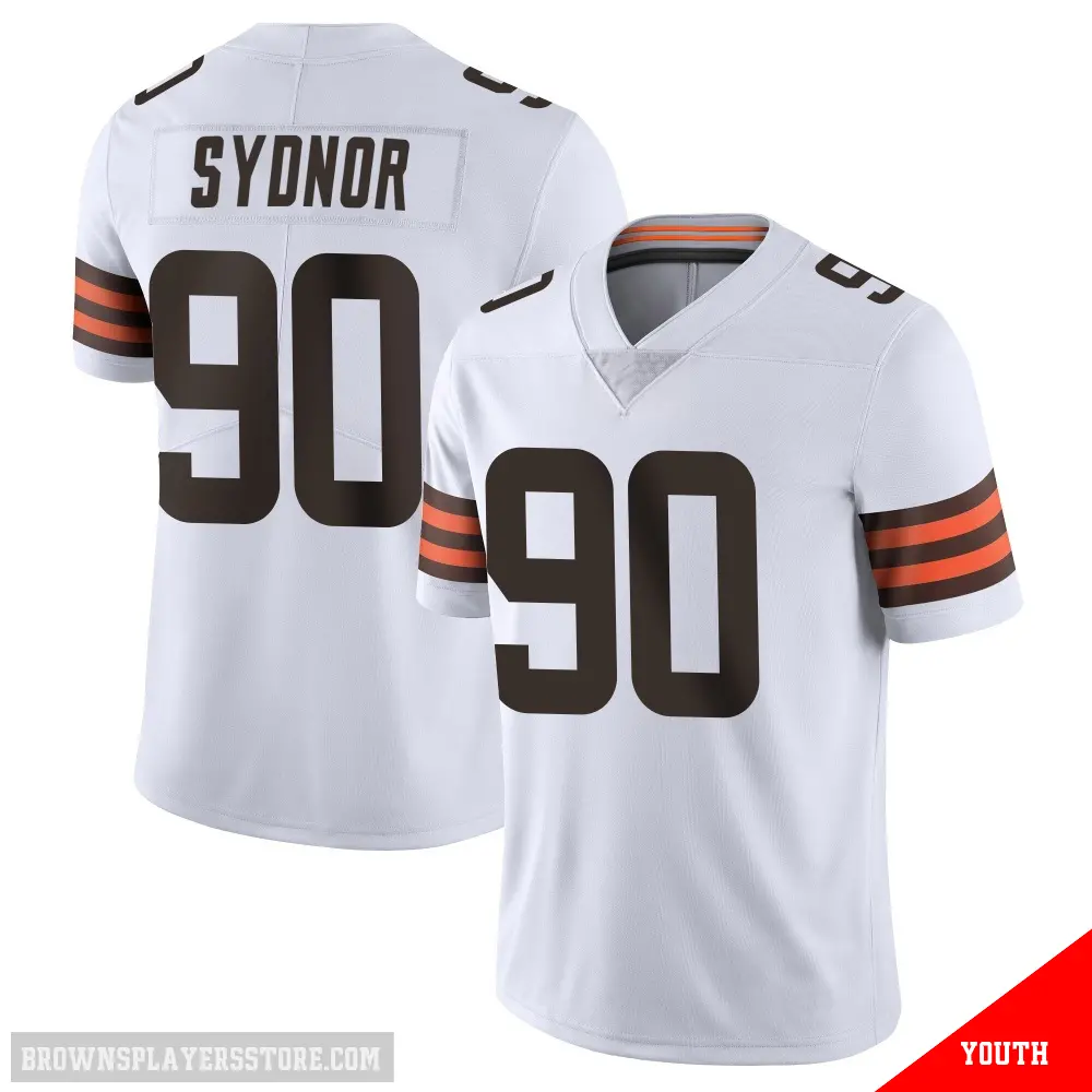 ＃90 Youth Khordae Sydnor White Limited Cleveland Browns Vapor Untouchable Jersey