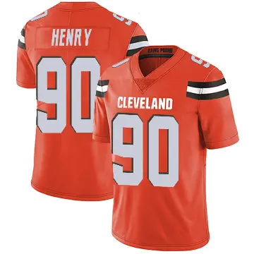 ＃90 Youth KJ Henry Orange Limited Cleveland Browns Alternate Vapor Untouchable Jersey