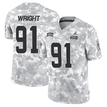 ＃91 Men's Alex Wright Arctic Camo Limited Cleveland Browns 2024 Salute to Service Jersey