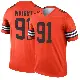 ＃91 Men's Alex Wright Orange Legend Cleveland Browns Inverted Jersey