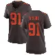 ＃91 Women's Alex Wright Brown Game Cleveland Browns Alternate Jersey