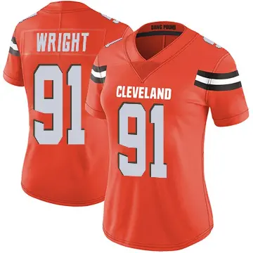 ＃91 Women's Alex Wright Orange Limited Cleveland Browns Alternate Vapor Untouchable Jersey