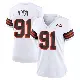 ＃91 Women's Alex Wright White Game Cleveland Browns 1946 Collection Alternate Jersey