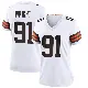 ＃91 Women's Alex Wright White Game Cleveland Browns Jersey