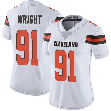 ＃91 Women's Alex Wright White Limited Cleveland Browns Vapor Untouchable Jersey