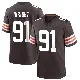 ＃91 Youth Alex Wright Brown Game Cleveland Browns Team Color Jersey