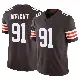 ＃91 Youth Alex Wright Brown Limited Cleveland Browns Vapor F.U.S.E. Jersey
