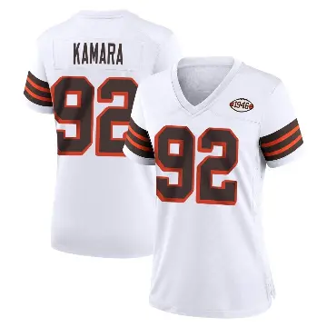 ＃92 Women's Sam Kamara White Game Cleveland Browns 1946 Collection Alternate Jersey