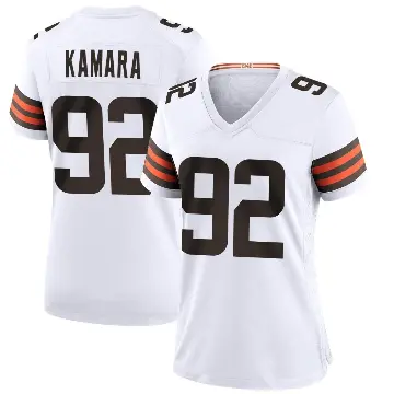 ＃92 Women's Sam Kamara White Game Cleveland Browns Jersey