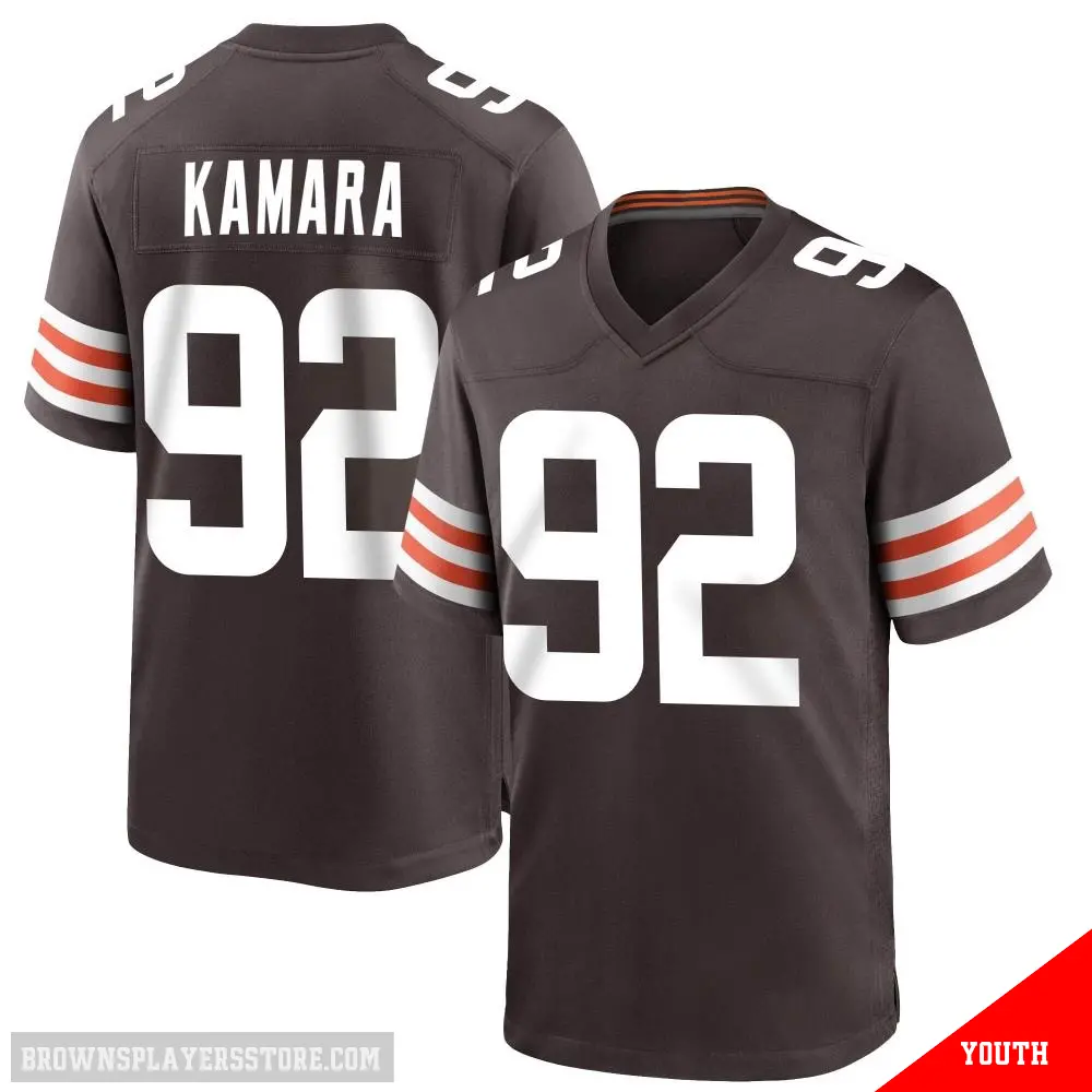 ＃92 Youth Sam Kamara Brown Game Cleveland Browns Team Color Jersey