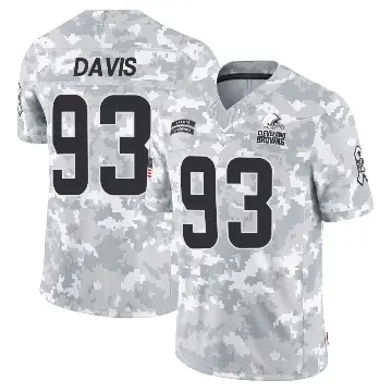 ＃93 Men's Kalia Davis Arctic Camo Limited Cleveland Browns 2024 Salute to Service Jersey