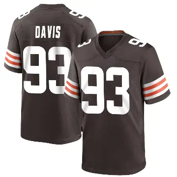 ＃93 Men's Kalia Davis Brown Game Cleveland Browns Team Color Jersey