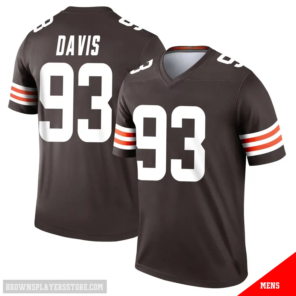 ＃93 Men's Kalia Davis Brown Legend Cleveland Browns Jersey