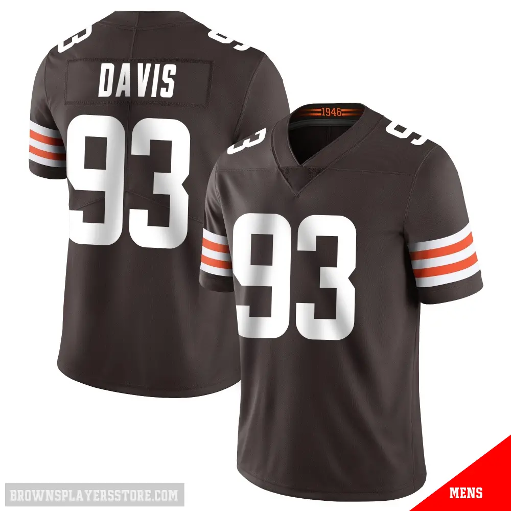 ＃93 Men's Kalia Davis Brown Limited Cleveland Browns Team Color Vapor Untouchable Jersey