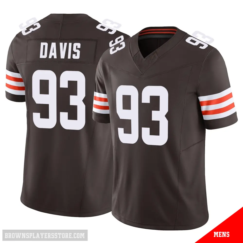＃93 Men's Kalia Davis Brown Limited Cleveland Browns Vapor F.U.S.E. Jersey