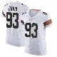 ＃93 Men's Kalia Davis White Elite Cleveland Browns Vapor Jersey