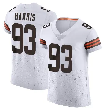 ＃93 Men's Shelby Harris White Elite Cleveland Browns Vapor Jersey