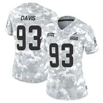 ＃93 Women's Kalia Davis Arctic Camo Limited Cleveland Browns 2024 Salute to Service Jersey