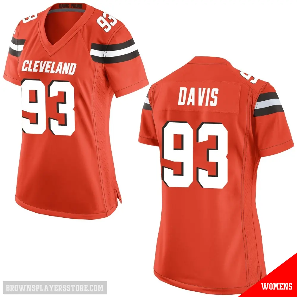 ＃93 Women's Kalia Davis Orange Game Cleveland Browns Alternate Jersey