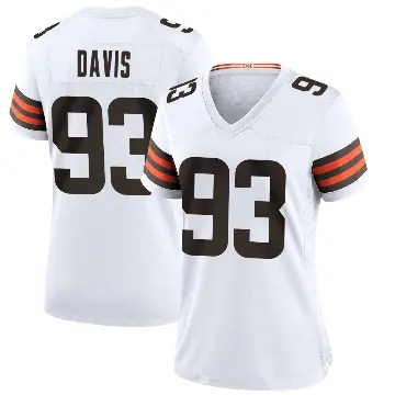＃93 Women's Kalia Davis White Game Cleveland Browns Jersey