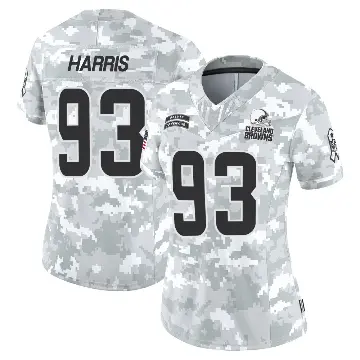＃93 Women's Shelby Harris Arctic Camo Limited Cleveland Browns 2024 Salute to Service Jersey