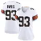 ＃93 Women's Shelby Harris White Game Cleveland Browns Jersey