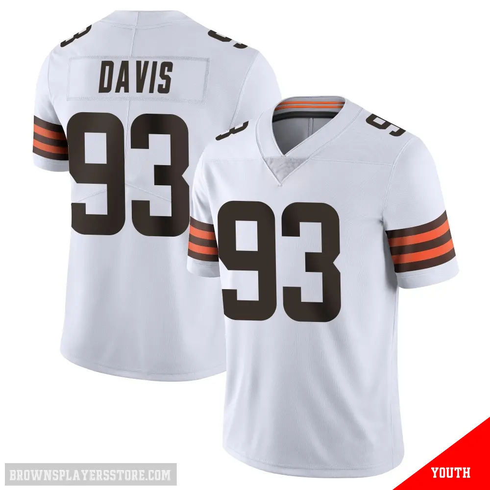 ＃93 Youth Kalia Davis White Limited Cleveland Browns Vapor Untouchable Jersey