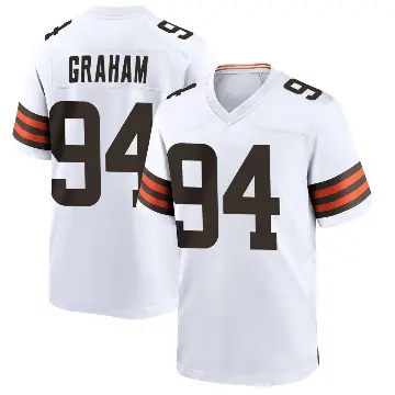 ＃94 Men's Mason Graham White Game Cleveland Browns Jersey