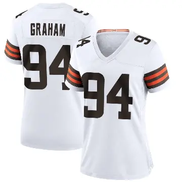 ＃94 Women's Mason Graham White Game Cleveland Browns Jersey