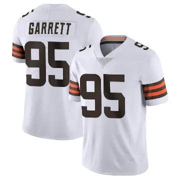 ＃95 Men's Myles Garrett White Limited Cleveland Browns Vapor Untouchable Jersey